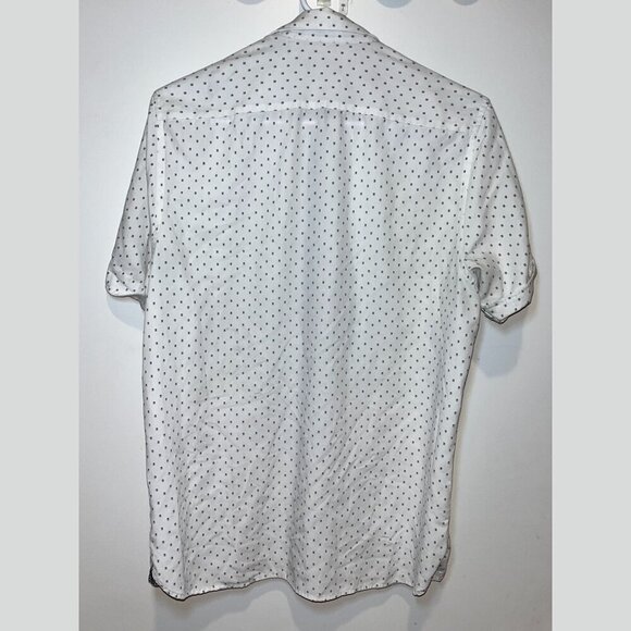 Ted Baker White Print Short Sleeve Casual Button-Down Shirt Men’s Size 3 / Small - Picture 6 of 9